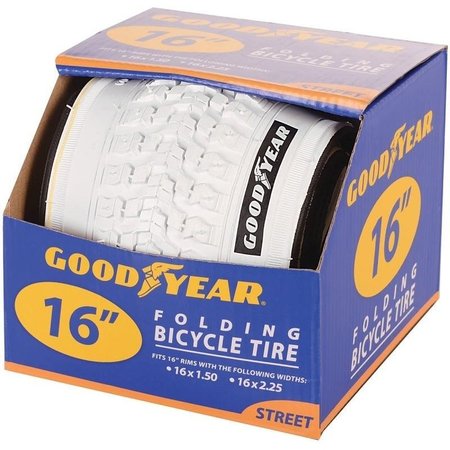 KENT 91053 Bike Tire, Folding, White, For 16 x 112 to 214 in Rim 91108